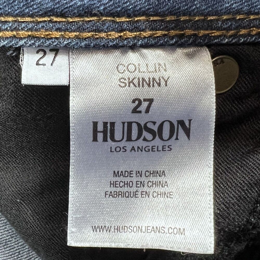 Hudson Jeans Womens Size 27 Collin Skinny Low Rise Stretch Denim Blue Jeans - Picture 13 of 15